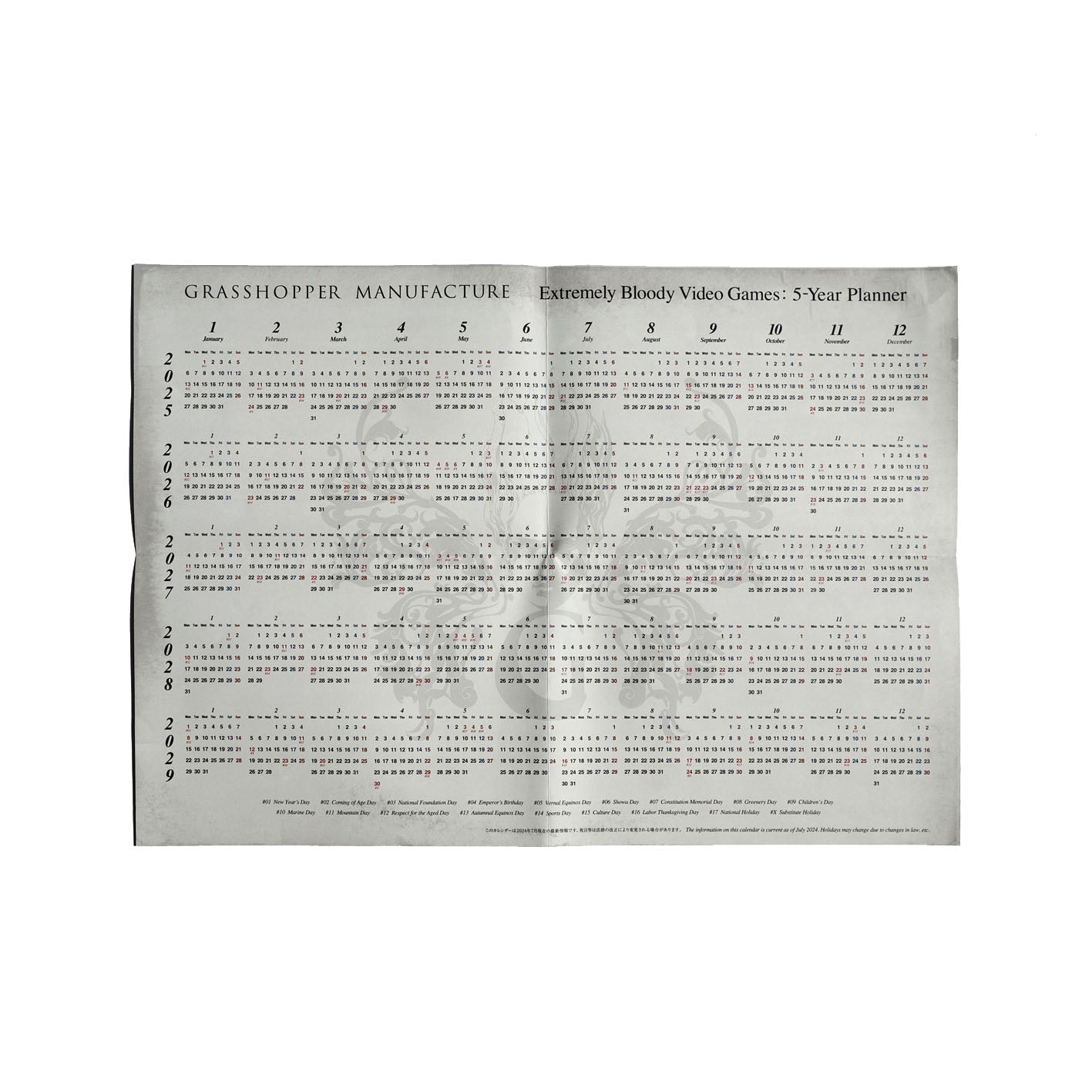 Extremely Bloody Video Games: 5-Year Planner