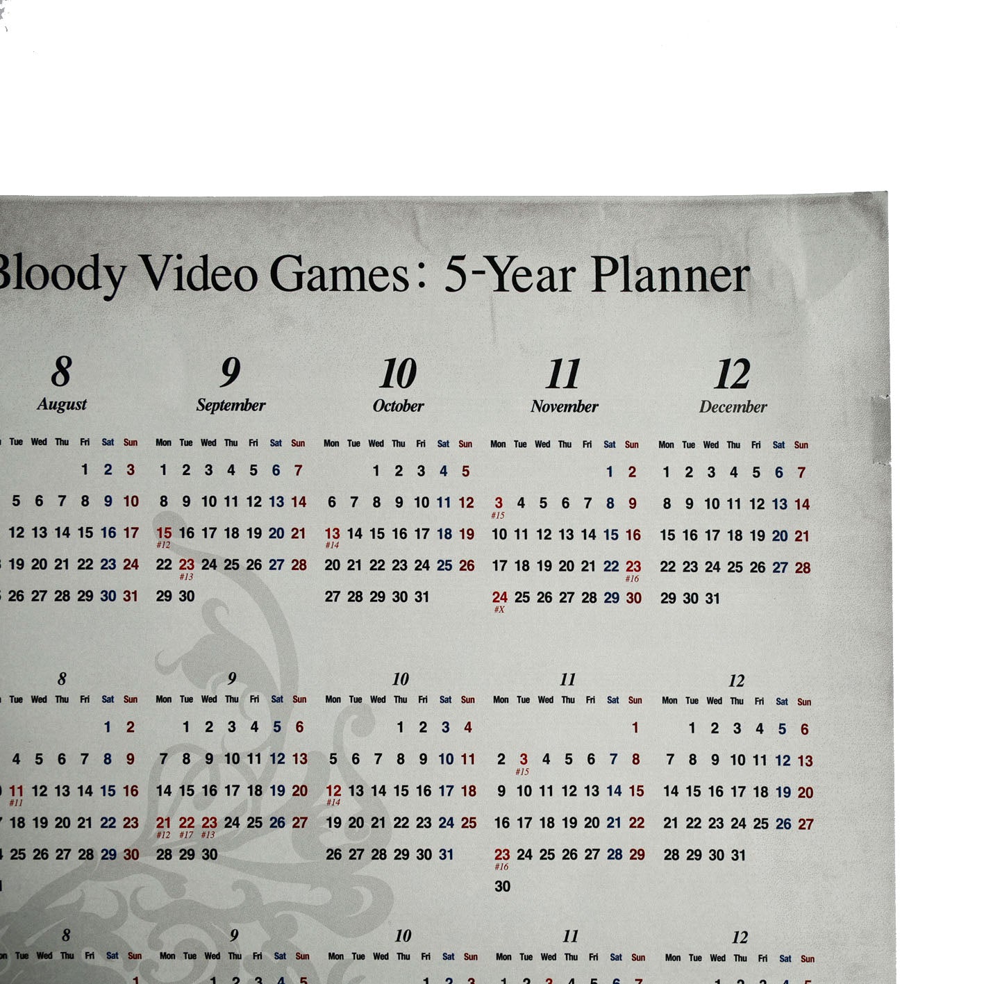 Extremely Bloody Video Games: 5-Year Planner