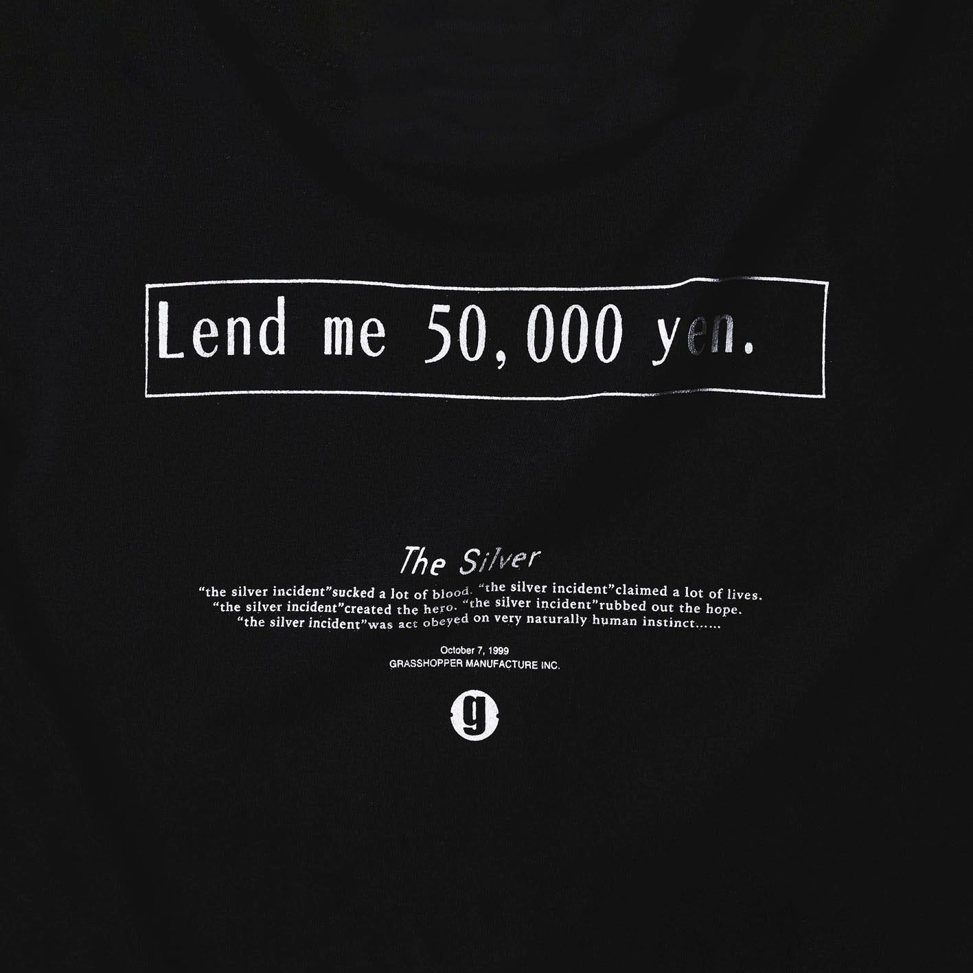 Lend me 50,000yen. TEE/ BLACK